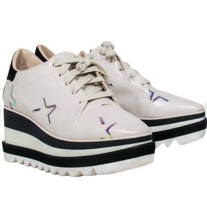 Stella McCartney - Cream & Black Platform
Sneakers W/ Iridescent
Stars